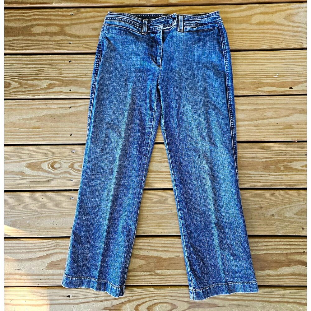J.Crew Size 2 Blue Jeans Dark Tint Brush DKTB Straight Leg Spring 2016 Stretch